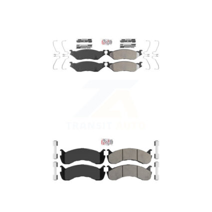 Front Rear Semi-Metallic Disc Brake Pads Kit For Ford F-53 Motorhome Chassis KNF-101569