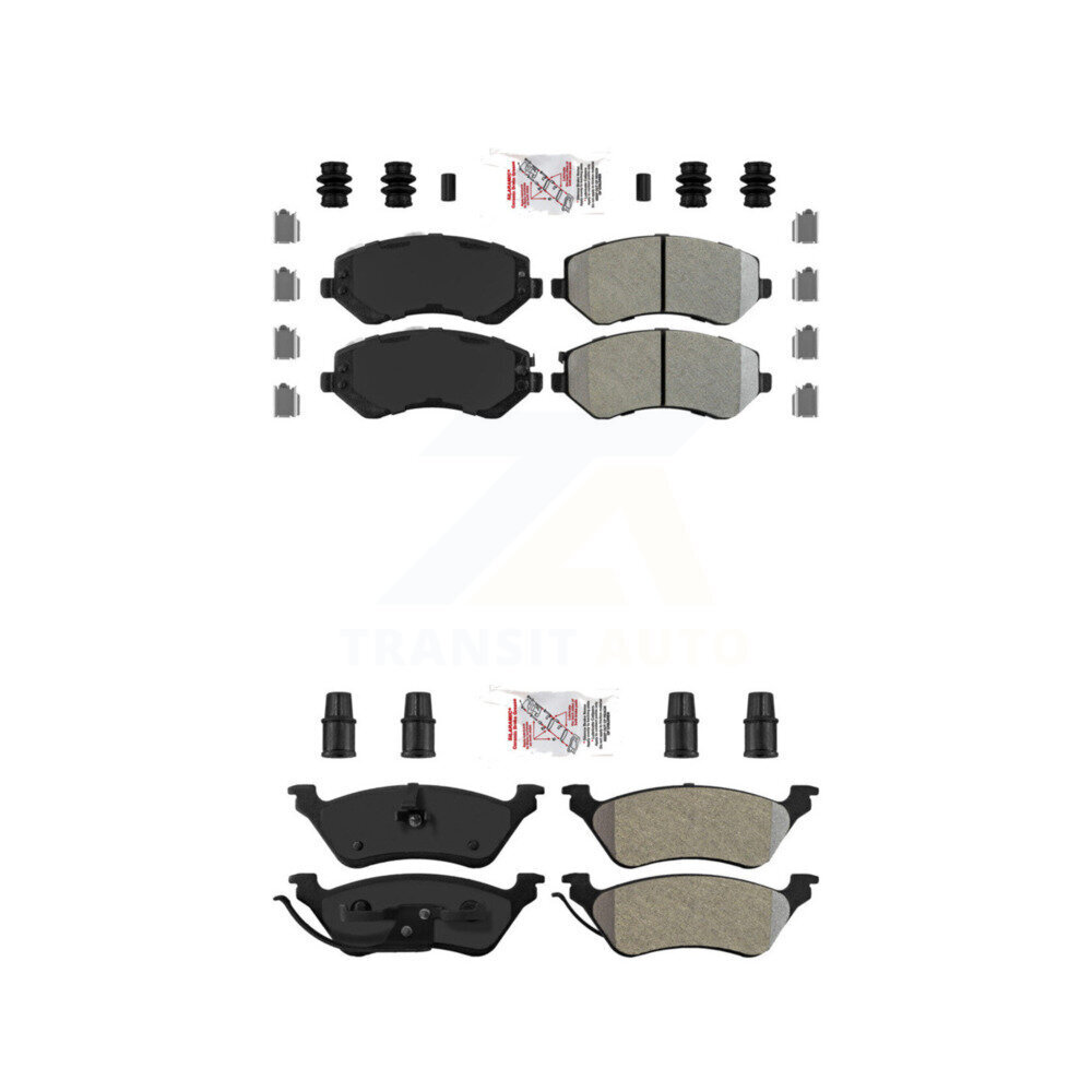 Front Rear Semi-Metallic Disc Brake Pads Kit For Dodge Caravan Grand Chrysler Town & KNF-101590
