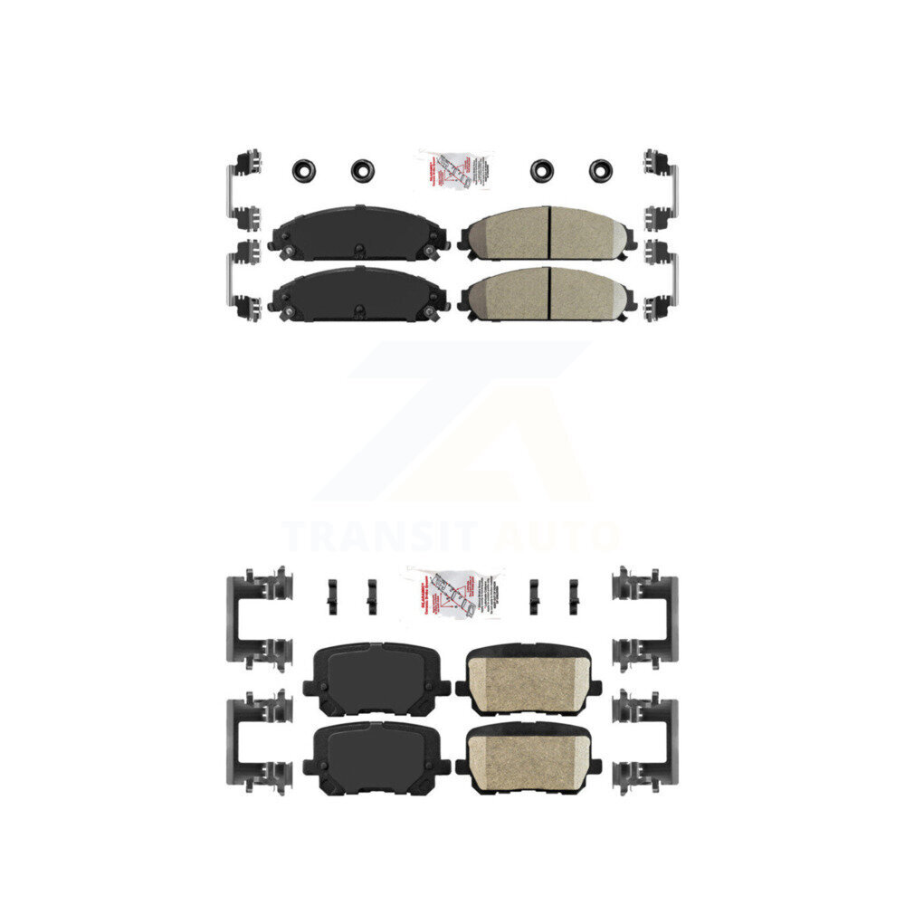 Front Rear Ceramic Disc Brake Pads Kit For 2014-2018 Dodge Charger Pursuit with RWD 5.7L KNF-101595