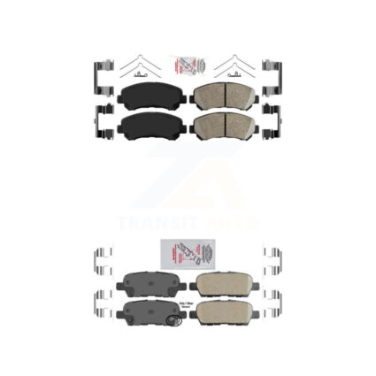 Front Rear Ceramic Disc Brake Pads Kit For Nissan Rogue Sentra Maxima Juke Select KNF-101600