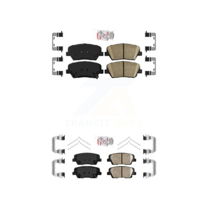 Front Rear Ceramic Disc Brake Pads Kit For 14-15 Kia Sorento With Red Painted Calipers KNF-101645