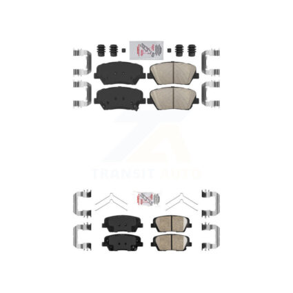 Front Rear Ceramic Disc Brake Pads Kit For 14-15 Kia Sorento With Red Painted Calipers KNF-101647