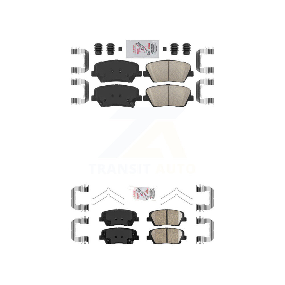 Front Rear Ceramic Disc Brake Pads Kit For 14-15 Kia Sorento With Red Painted Calipers KNF-101647