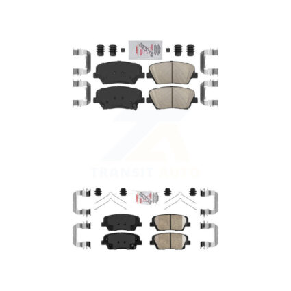 Front Rear Ceramic Disc Brake Pads Kit For 14-15 Kia Sorento With Red Painted Calipers KNF-101648