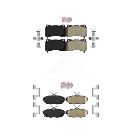 Front Semi-Metallic Rear Ceramic Disc Brake Pads Kit For Ford Mustang KNF-101664