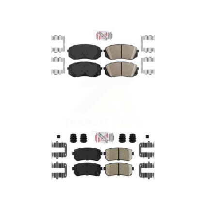 Front Rear Ceramic Disc Brake Pads Kit For 15-16 Hyundai Sonata With Manual Parking KNF-101673