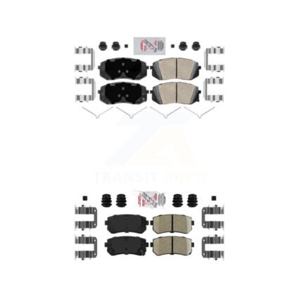 Front Rear Ceramic Disc Brake Pads Kit For 15-16 Hyundai Sonata With Manual Parking KNF-101675
