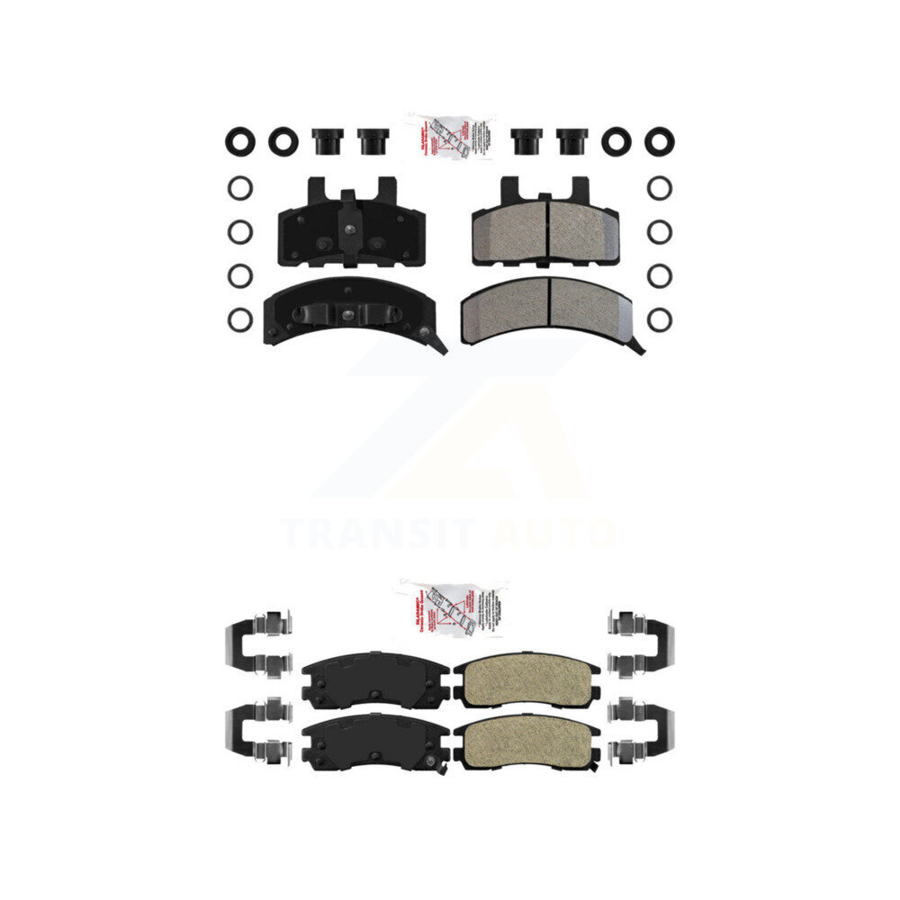 Front Rear Semi-Metallic Disc Brake Pads Kit For 1999 Cadillac DeVille Drum rear brakes KNF-101702