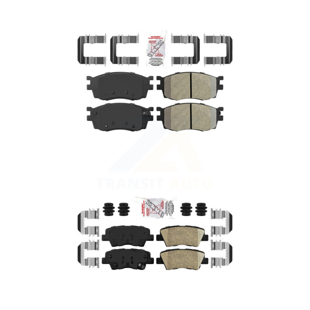 Front Semi-Metallic Rear Ceramic Disc Brake Pads Kit For 2011 Hyundai Accent KNF-101712