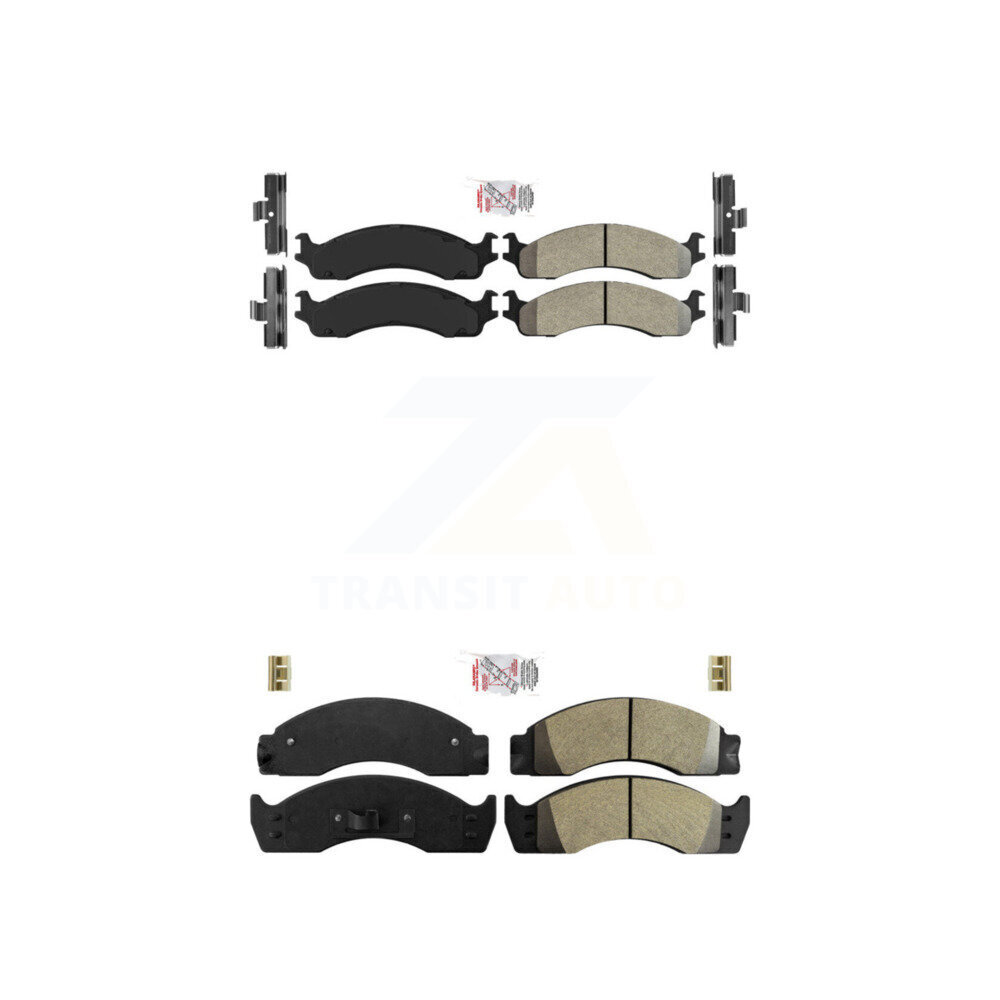 Front Rear Semi-Metallic Disc Brake Pads Kit For Ford E-450 Super Duty Econoline KNF-101714