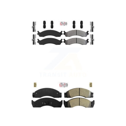 Front Rear Semi-Metallic Disc Brake Pads Kit For Ford E-450 Super Duty Econoline KNF-101715