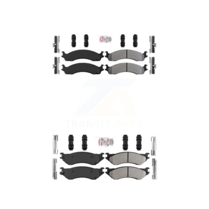 Front Rear Semi-Metallic Disc Brake Pads Kit For 2001-2002 Dodge Ram 2500 3500 KNF-101716