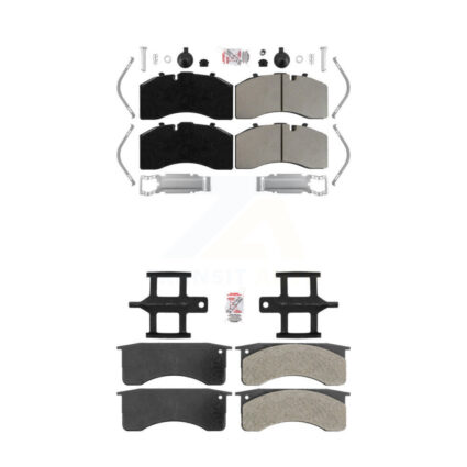 Front Rear Semi-Metallic Disc Brake Pads Kit For Blue Bird Vision School Bus All American KNF-101744