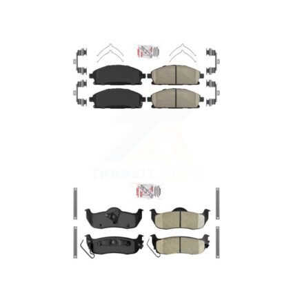 Front Rear Ceramic Disc Brake Pads Kit For 2004 Nissan Pathfinder KNF-101753