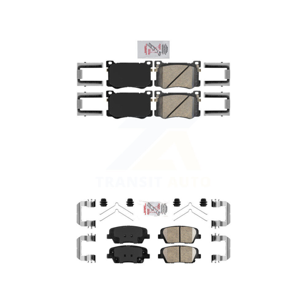 Front Rear Ceramic Disc Brake Pads Kit For 2018 Genesis G80 3.3L KNF-101766