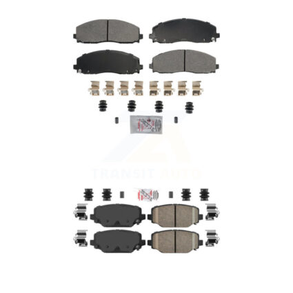 Front Semi-Metallic Rear Ceramic Disc Brake Pads Kit For Dodge Grand Caravan Journey Town KNF-101789