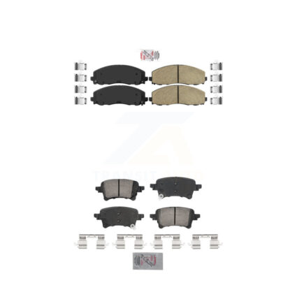 Front Rear Ceramic Disc Brake Pads Kit For Jeep Wrangler Gladiator KNF-101796