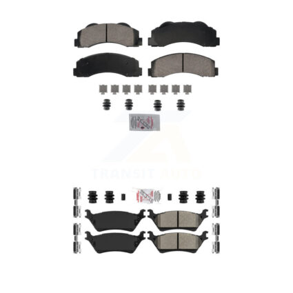 Front Ceramic Rear Semi-Metallic Disc Brake Pads Kit For Ford F-150 KNF-101826