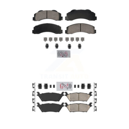 Front Rear Ceramic Disc Brake Pads Kit For 15-17 Ford F-150 With Electric Parking KNF-101827
