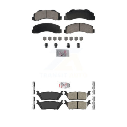 Front Rear Ceramic Disc Brake Pads Kit For 15-17 Ford F-150 With Electric Parking KNF-101828