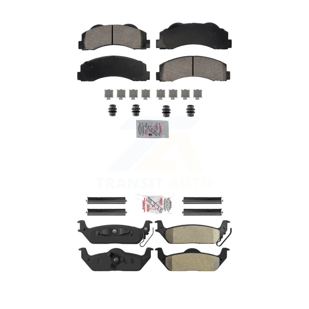 Front Ceramic Rear Semi-Metallic Disc Brake Pads Kit For 2010-2011 Ford F-150 KNF-101829