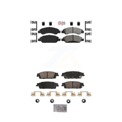 Front Semi-Metallic Rear Ceramic Disc Brake Pads Kit For GMC Chevrolet Sierra 1500 Tahoe KNF-101834