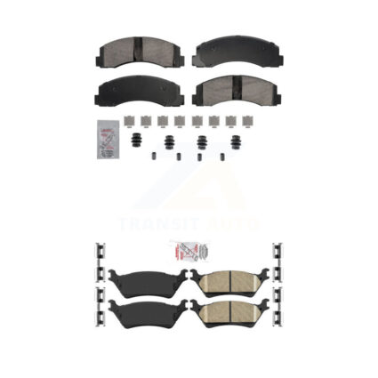 Front Rear Ceramic Disc Brake Pads Kit For 2018-2020 Ford F-150 With Manual Parking KNF-101860