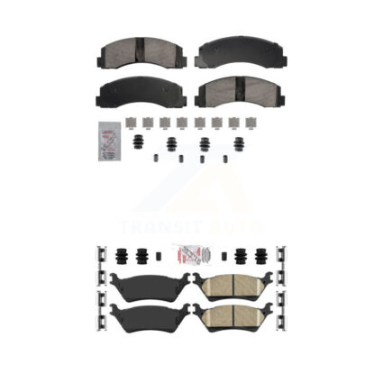 Front Rear Ceramic Disc Brake Pads Kit For 2018-2020 Ford F-150 With Manual Parking KNF-101861