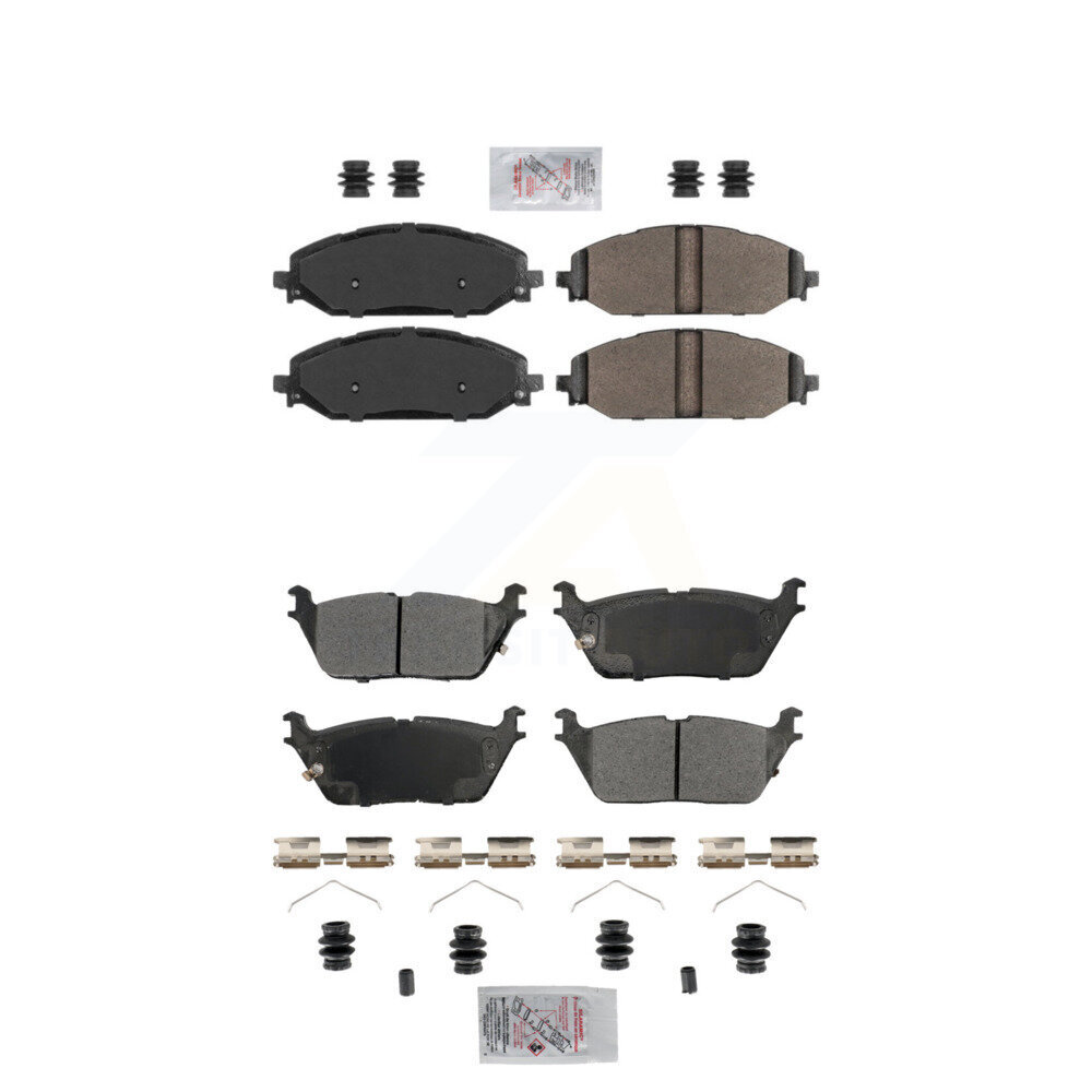 Front Rear Semi-Metallic Disc Brake Pads Kit For Ram 1500 Jeep Wagoneer Grand L KNF-101866
