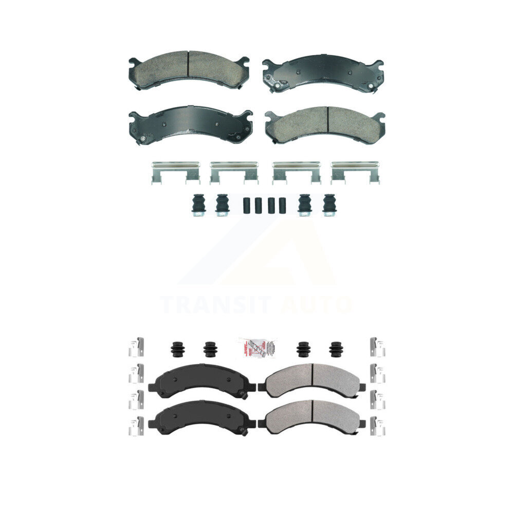 Front Ceramic Rear Semi-Metallic Disc Brake Pads Kit For Chevrolet Express 3500 GMC KNF-101895