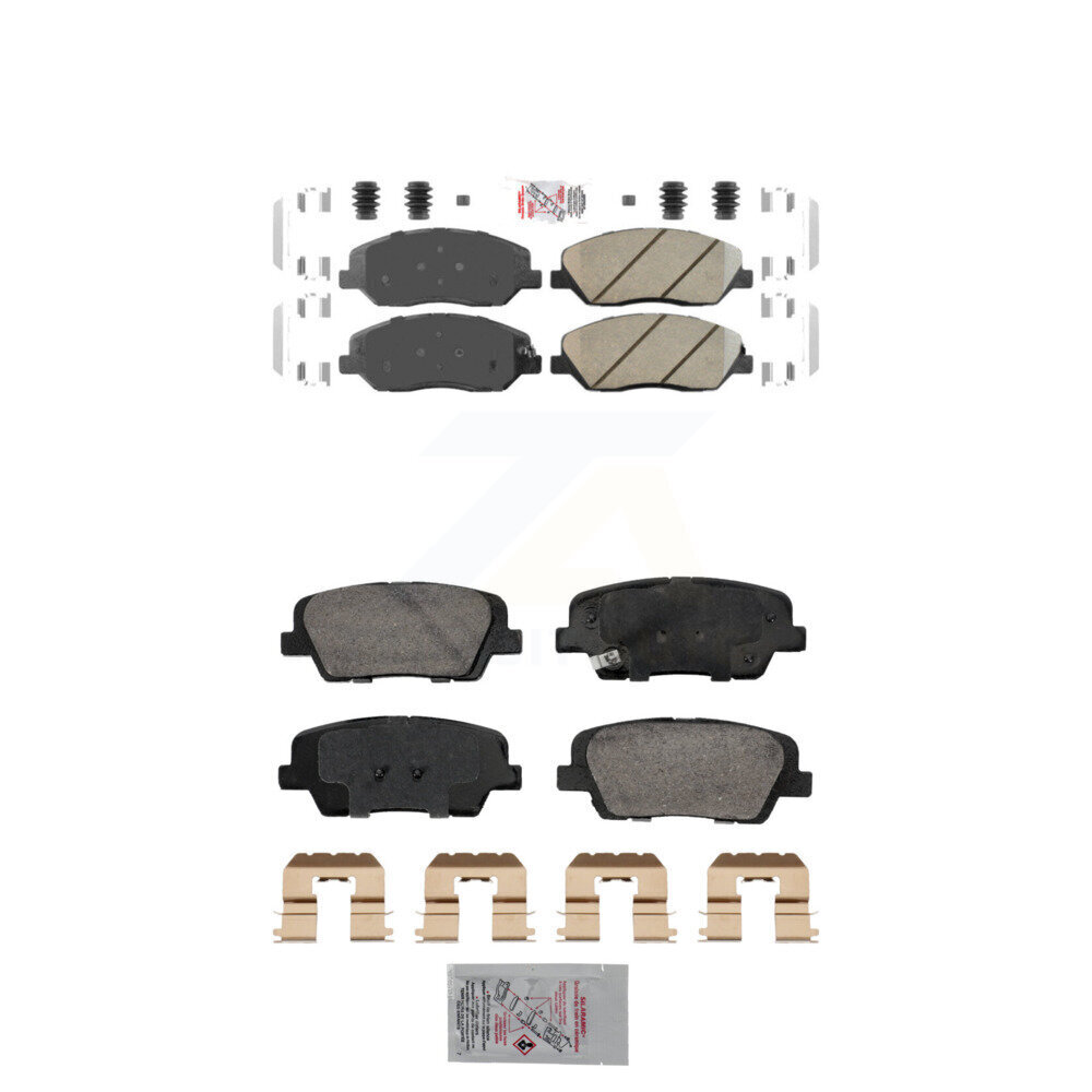 Front Rear Ceramic Disc Brake Pads Kit For 2013-2016 Hyundai Santa Fe XL 3.3L KNF-101904