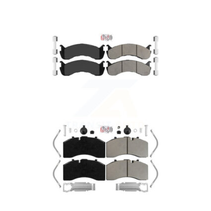 Front Rear Semi-Metallic Disc Brake Pads Kit For Freightliner M2 106 Kenworth T370 112 KNF-101930
