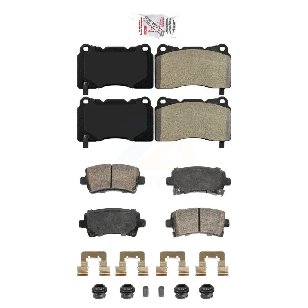 Front Semi-Metallic Rear Ceramic Disc Brake Pads Kit For Buick Regal Saab 9-5 KNF-101948