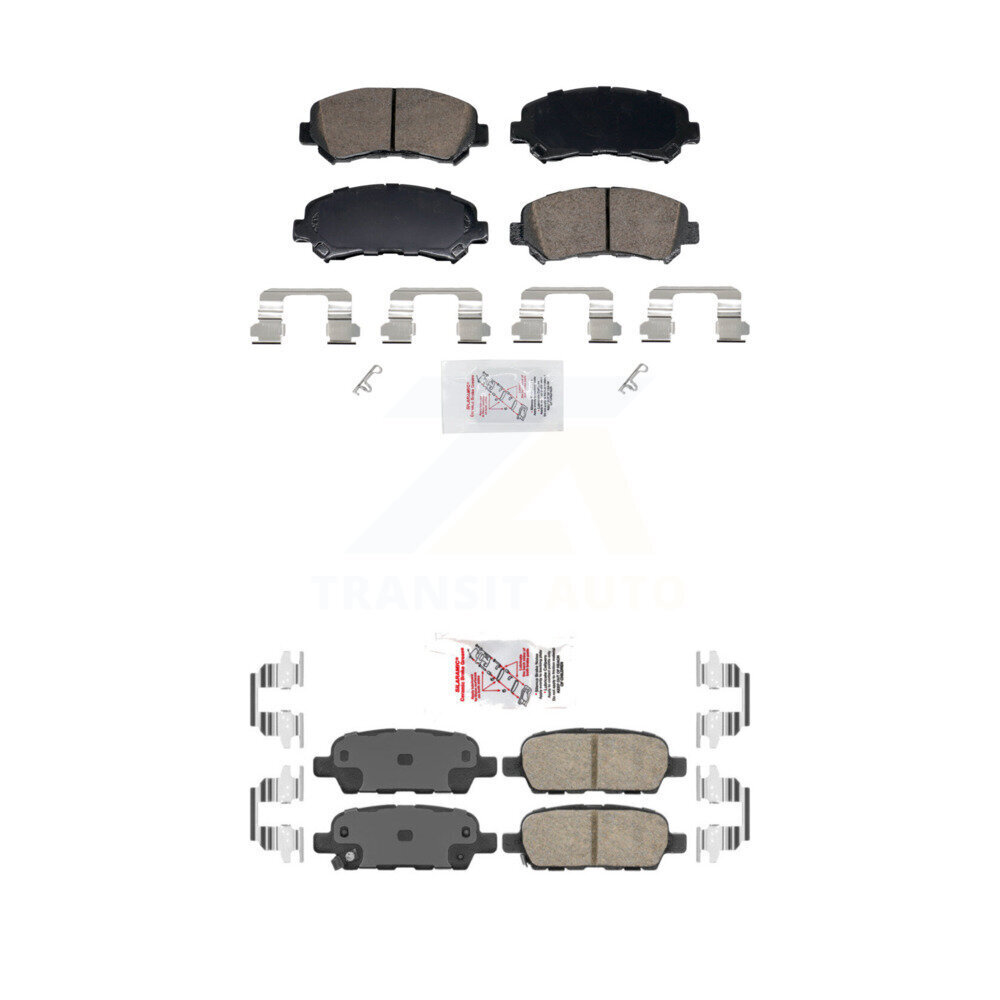 Front Rear Ceramic Disc Brake Pads Kit For 2007-2012 Nissan Sentra SE-R Spec V KNF-102012