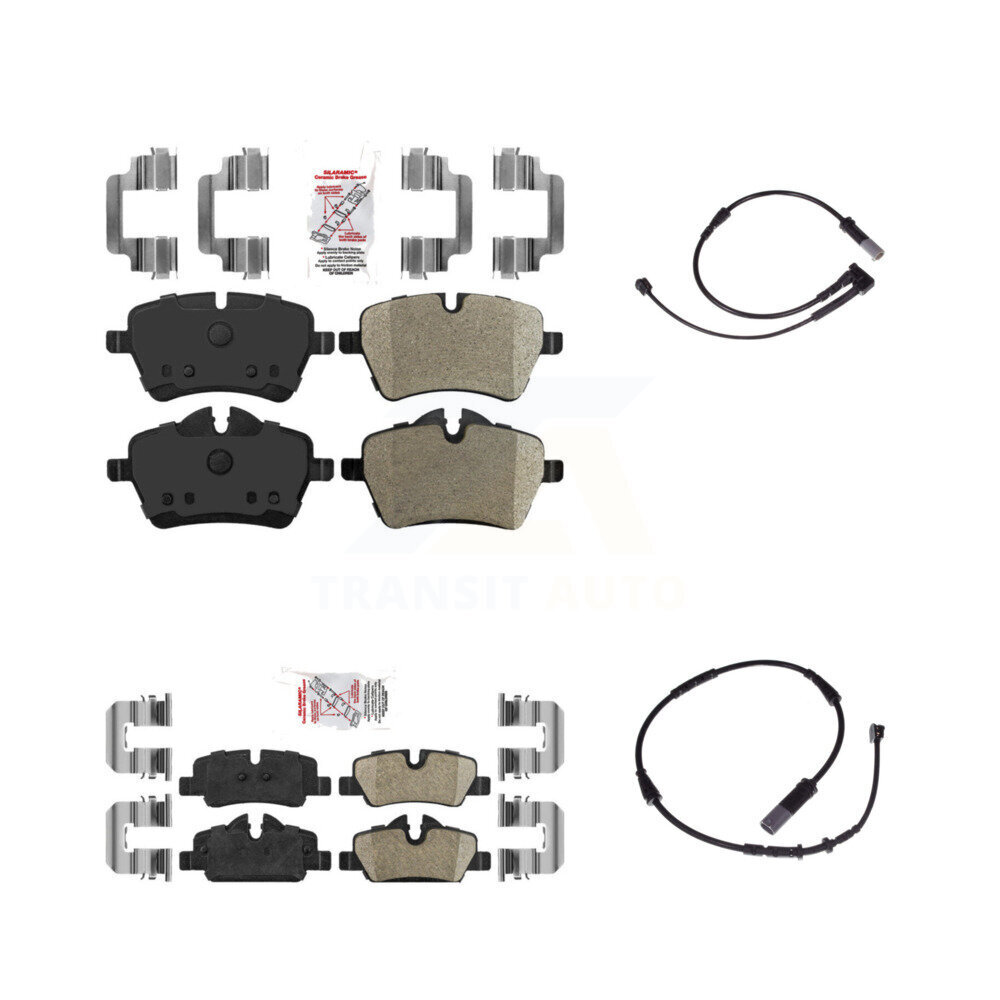 Front Rear Ceramic Disc Brake Pads And Wear Sensors Kit For Mini Cooper KNW-100009