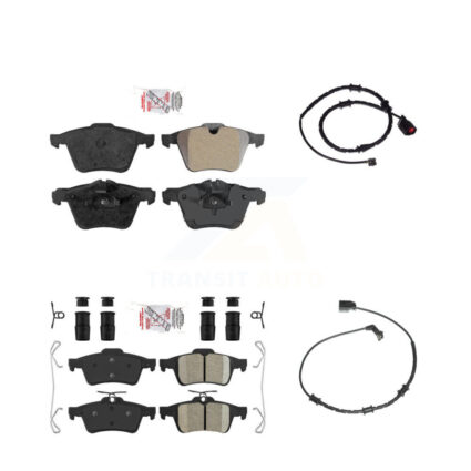 Front Rear Ceramic Brake Pad Wear Sensor Kit For Jaguar XJ Base L Portfolio with AWD 3.0L KNW-100021