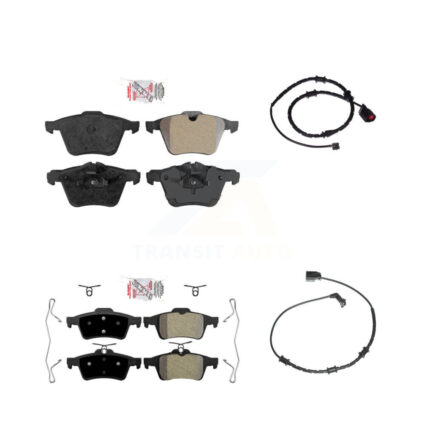Front Rear Ceramic Brake Pad Wear Sensor Kit For Jaguar XJ Base L Portfolio with AWD 3.0L KNW-100023