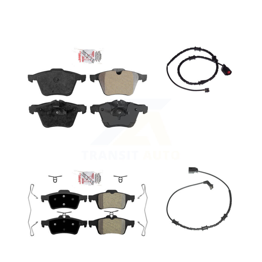Front Rear Ceramic Brake Pad Wear Sensor Kit For Jaguar XJ Base L Portfolio with AWD 3.0L KNW-100023