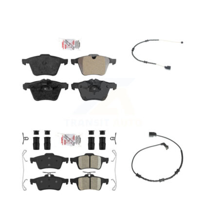 Front Rear Ceramic Brake Pad Wear Sensor Kit For Jaguar XJ Base L Portfolio with RWD 3.0L KNW-100024