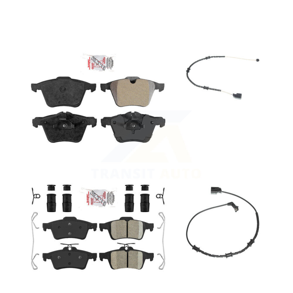 Front Rear Ceramic Brake Pad Wear Sensor Kit For Jaguar XJ Base L Portfolio with RWD 3.0L KNW-100024