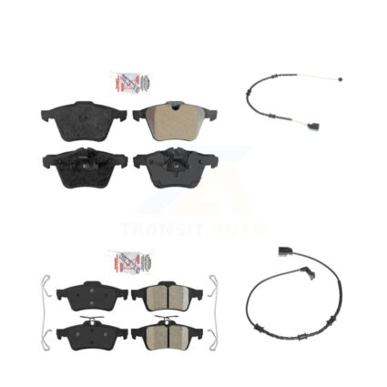Front Rear Ceramic Brake Pad Wear Sensor Kit For Jaguar XJ Base L Portfolio with RWD 3.0L KNW-100025