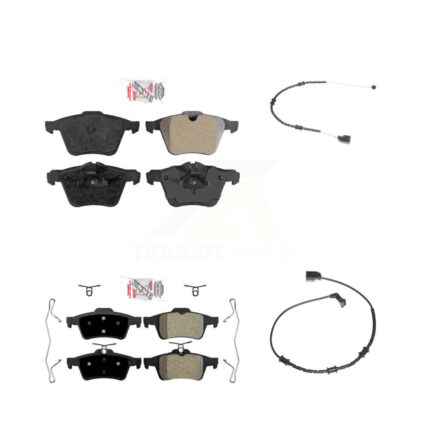 Front Rear Ceramic Brake Pad Wear Sensor Kit For Jaguar XJ Base L Portfolio with RWD 3.0L KNW-100026