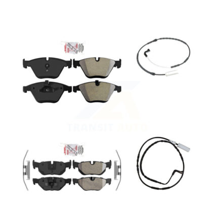 Front Rear Ceramic Disc Brake Pads And Wear Sensor Kit For 2009-2010 BMW 328i xDrive 3.0L KNW-100030