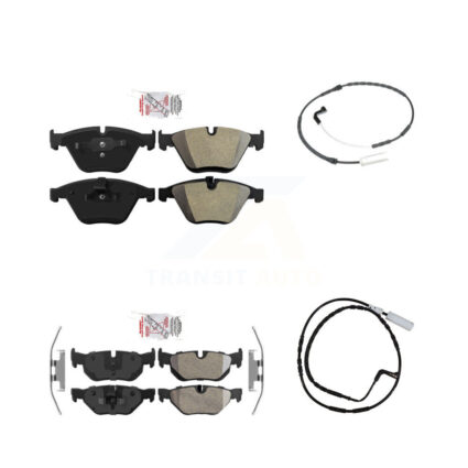 Front Rear Ceramic Disc Brake Pads And Wear Sensor Kit For 2009-2010 BMW 328i xDrive 3.0L KNW-100031