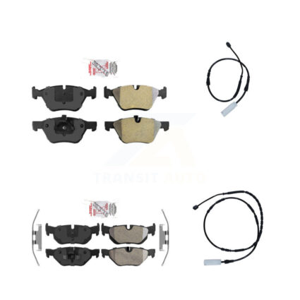 Front Rear Ceramic Disc Brake Pads And Wear Sensors Kit For 2013 BMW 128i 3.0L KNW-100035