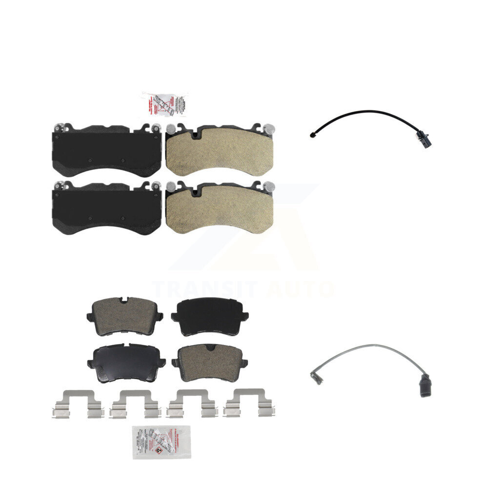 Front Rear Ceramic Disc Brake Pads And Wear Sensors Kit For Audi RS7 With Cast Iron KNW-100046