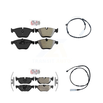 Front Rear Ceramic Disc Brake Pad Wear Sensor Kit For 2012 BMW 328i xDrive Base with 3.0L KNW-100053