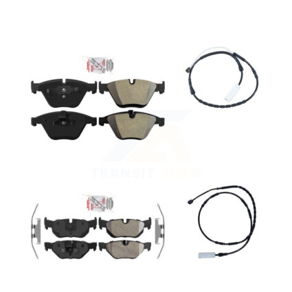 Front Rear Ceramic Disc Brake Pads And Wear Sensors Kit For 2012 BMW 328i xDrive 3.0L KNW-100054