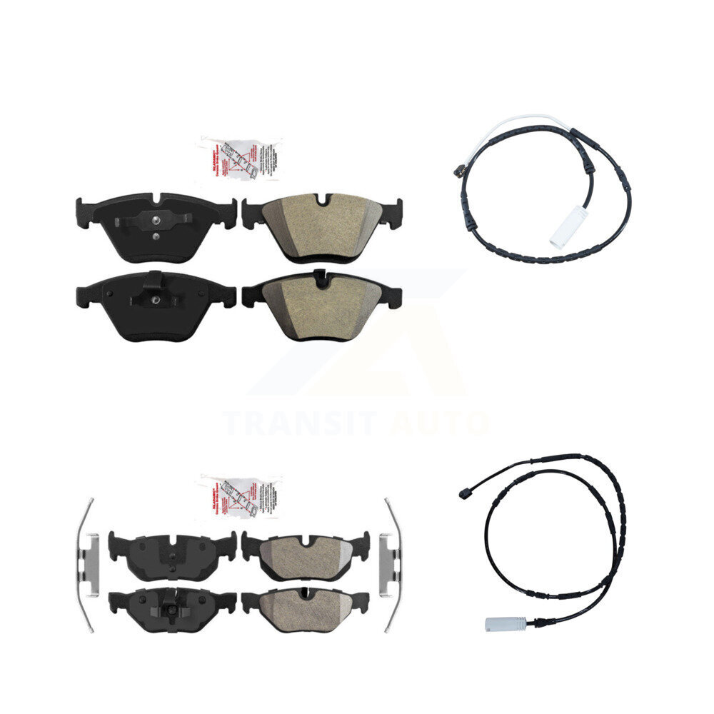 Front Rear Ceramic Disc Brake Pads And Wear Sensors Kit For 2012 BMW 328i xDrive 3.0L KNW-100054
