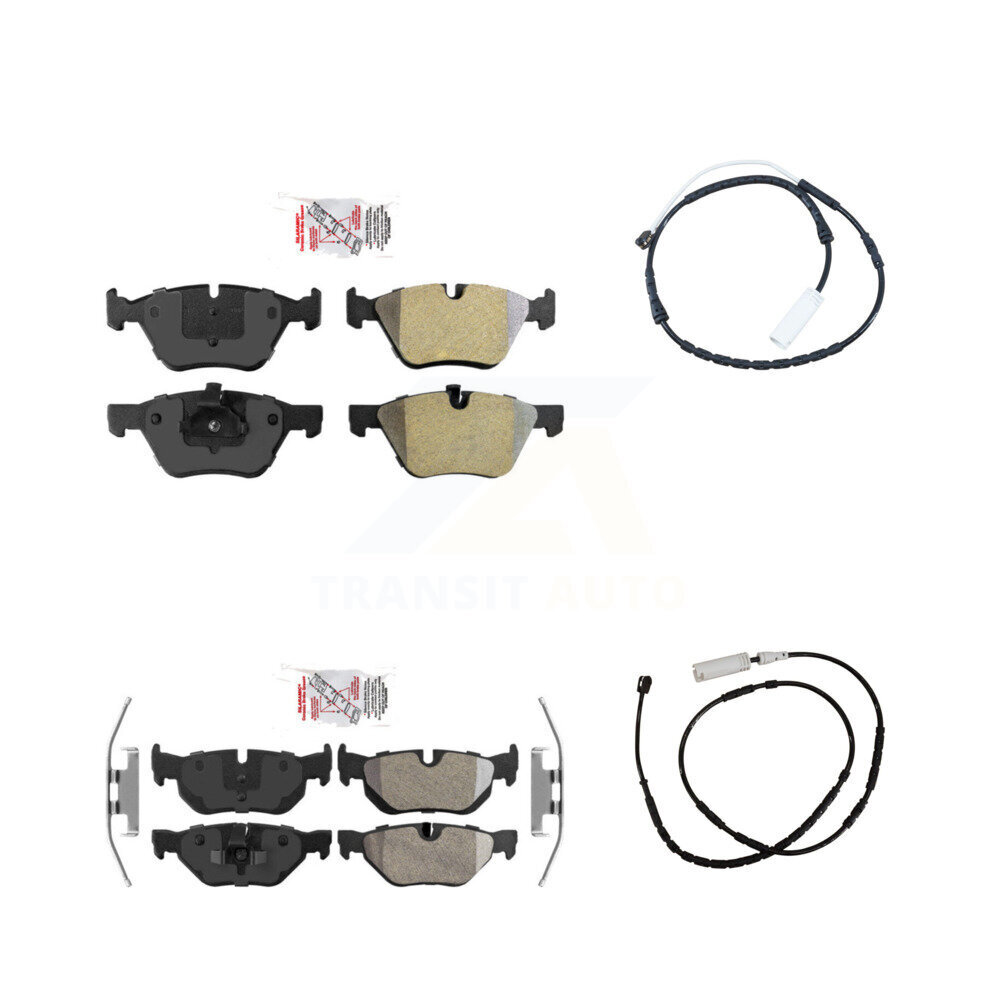 Front Rear Ceramic Disc Brake Pads And Wear Sensors Kit For 2012 BMW X1 xDrive28i KNW-100055